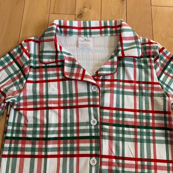 NEW Women's Size Medium Plaid Button Down Pajama Set by Sugar Bee - Picture 4 of 9